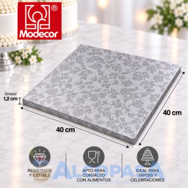 BASE CUADRADA ALUMINIO 40x40CM (Ud)