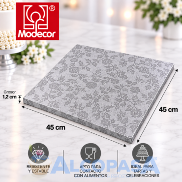 BASE CUADRADA ALUMINIO 45x45CM (Ud)