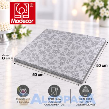 BASE CUADRADA ALUMINIO 50x50CM (Ud)