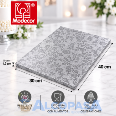 BASE RECTANGULAR RECUBIERTA ALUMINIO 30x40CM (Ud)