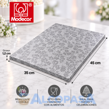 BASE RECTANGULAR RECUBIERTA ALUMINIO 35x45CM (Ud)