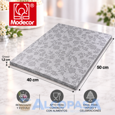BASE RECTANGULAR RECUBIERTA ALUMINIO 40x50CM (Ud)