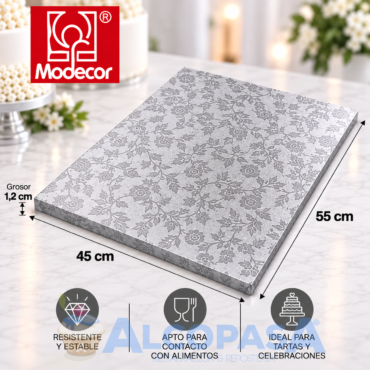 BASE RECTANGULAR RECUBIERTA ALUMINIO 45x55CM (Ud)