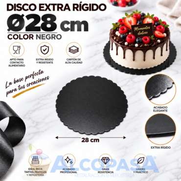 DISCO DE CARTÓN NEGRO EXTRA RÍGIDO Ø28cm (Ud)