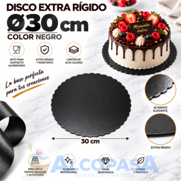 DISCO DE CARTÓN NEGRO EXTRA RÍGIDO Ø30cm (Ud)