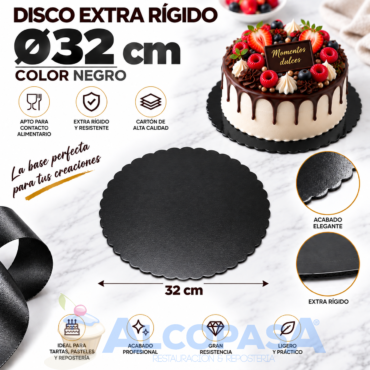 DISCO DE CARTÓN NEGRO EXTRA RÍGIDO Ø32cm (Ud)