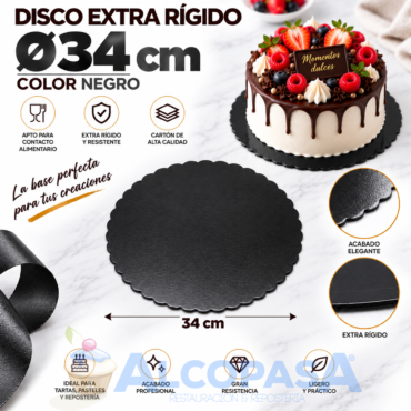 DISCO DE CARTÓN NEGRO EXTRA RÍGIDO Ø34cm (Ud)