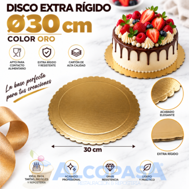 DISCO DE CARTÓN ORO EXTRA RÍGIDO Ø30CM (Ud)