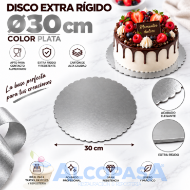 DISCO DE CARTÓN PLATA EXTRA RÍGIDO Ø30cm (Ud)