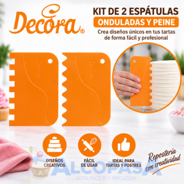 ESPÁTULAS ONDULADA + FESTONEADA DECORA (2Uds)