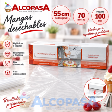 MANGAS DESECHABLES 55CM (CAJA 100 Uds)