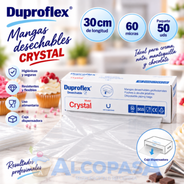 MANGAS DESECHABLES CRYSTAL 30cm (50Uds)