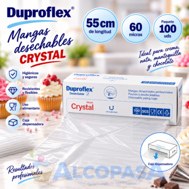 MANGAS DESECHABLES CRYSTAL 55cm (100Uds)