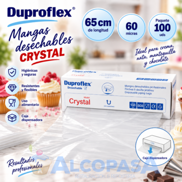 MANGAS DESECHABLES CRYSTAL 65cm (100 Uds)