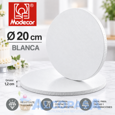 PLATO RECUBIERTO BLANCO Ø20x1.2cm (Ud)