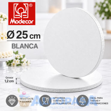 PLATO RECUBIERTO BLANCO Ø25x1.2cm (Ud)