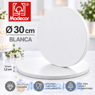 PLATO RECUBIERTO BLANCO Ø30x1.2cm (Ud)
