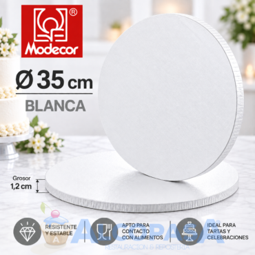 PLATO RECUBIERTO BLANCO Ø35x1.2cm (Ud)