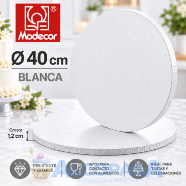 PLATO RECUBIERTO BLANCO Ø40x1.2cm (Ud)