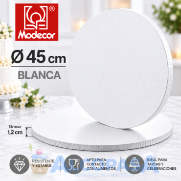 PLATO RECUBIERTO BLANCO Ø45x1.2cm (Ud)
