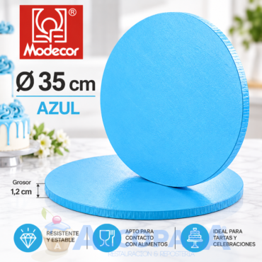 PLATO RECUBIERTO DE ALUMINIO "AZUL" Ø35cm (Ud)