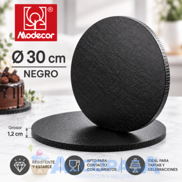 PLATO RECUBIERTO DE ALUMINIO "NEGRO" Ø30cm (Ud)