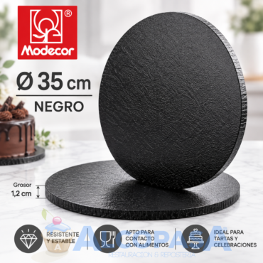 PLATO RECUBIERTO DE ALUMINIO "NEGRO" Ø35cm (Ud)