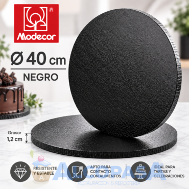 PLATO RECUBIERTO DE ALUMINIO "NEGRO" Ø40cm (Ud)