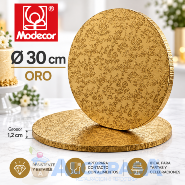 PLATO RECUBIERTO DE ALUMINIO "ORO" Ø30cm (Ud)