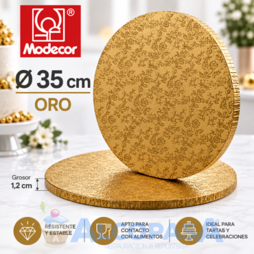 PLATO RECUBIERTO DE ALUMINIO "ORO" Ø35cm (Ud)