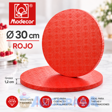 PLATO RECUBIERTO DE ALUMINIO "ROJO" Ø30cm (Ud)