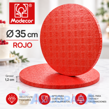 PLATO RECUBIERTO DE ALUMINIO "ROJO" Ø35cm (Ud)