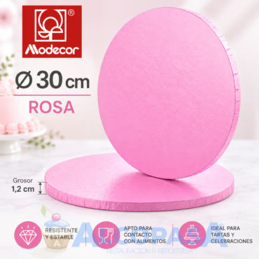 PLATO RECUBIERTO DE ALUMINIO "ROSA" Ø30cm (Ud)
