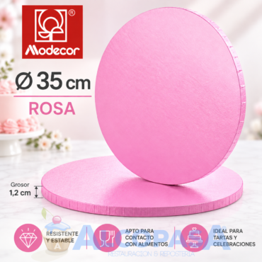 PLATO RECUBIERTO DE ALUMINIO "ROSA" Ø35cm (Ud)