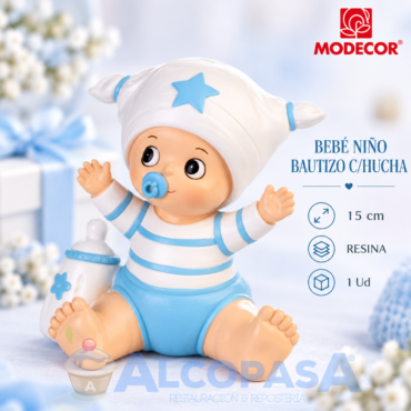 BEBE NIÑO BAUTIZO C/ HUCHA 26949C (Ud)