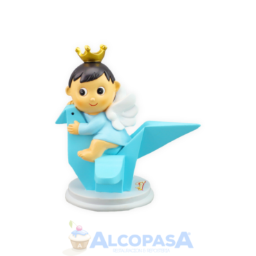 BEBÉ PALOMITA AZUL RESINA 10cm (Ud)