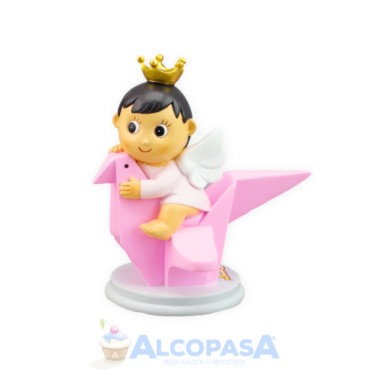 BEBÉ PALOMITA ROSA RESINA 10cm (Ud)