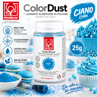 COLORANTE EN POLVO AZUL C/ BRILLO (BOTE 25g)