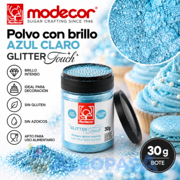 POLVO BRILLO AZUL CLARO TOUCH MODECOR (BOTE 30g)