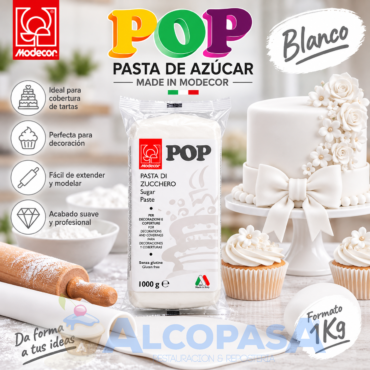 FONDANT BLANCO POP (BLOQUE 1kg)