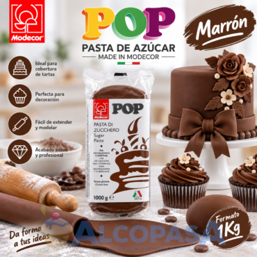FONDANT MARRÓN POP (BLOQUE 1Kg)