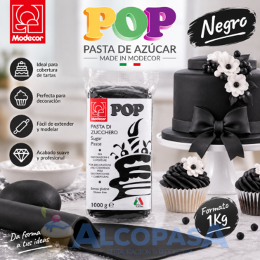 FONDANT NEGRO POP (BLOQUE 1Kg)