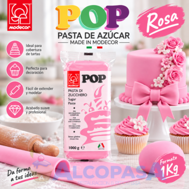 FONDANT ROSA CONFITE POP (PAQUETE 1Kg)