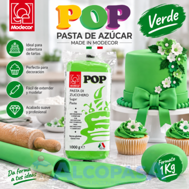 FONDANT VERDE POP (BLOQUE 1Kg)