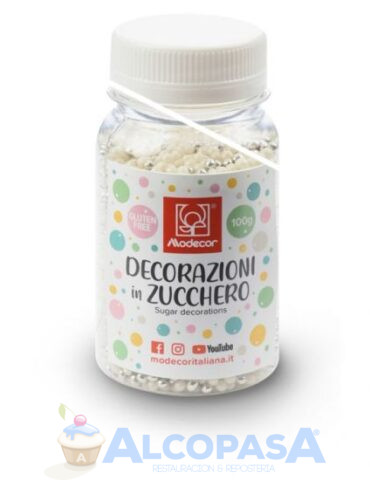 MIX PERLAS PLATA + BLANCA MODECOR (BOTE 100g)