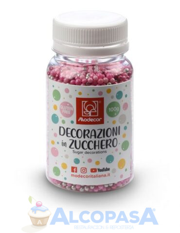 MIX PERLAS PLATA + ROSA MODECOR (BOTE 100g)