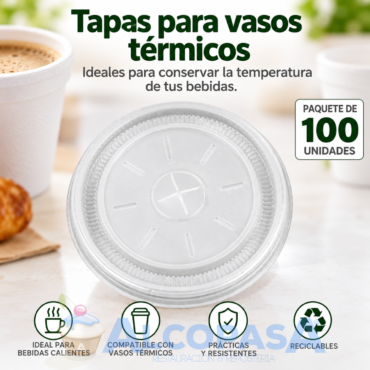TAPAS PARA VASO PRESPAN TERMICO (BOLSA 100Uds)