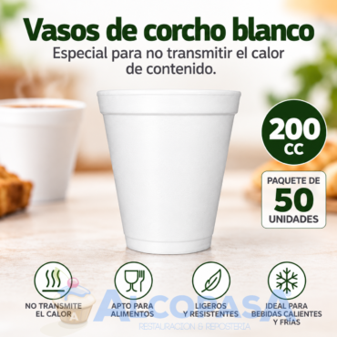 VASOS TERMICOS PRESPAN 200cc (BOLSA 50Uds)