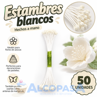 ESTAMBRES BLANCOS "PME" 10cm (BLISTER 50Uds)