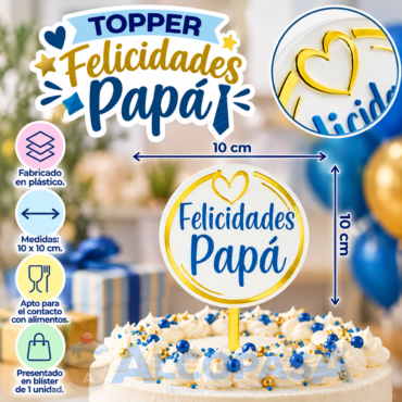 TOPPER "FELICIDADES PAPÁ" (Ud)
